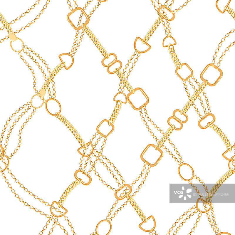 金色链条时尚无缝面料图案图片素材