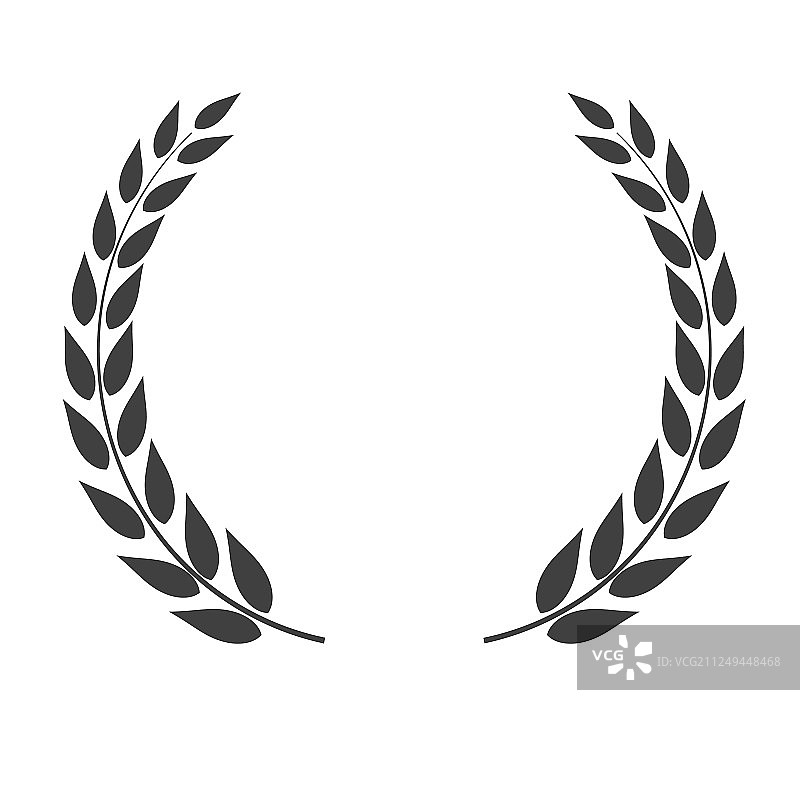 白色背景上的月桂花环形状图片素材