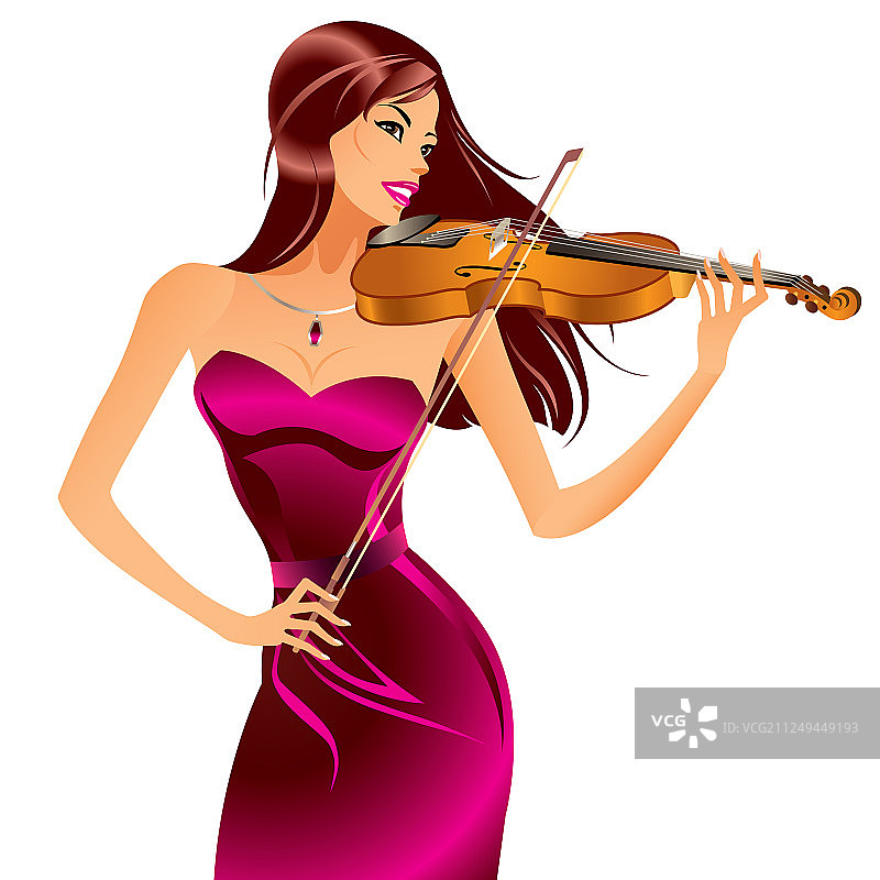 演奏小提琴的美丽女人图片素材