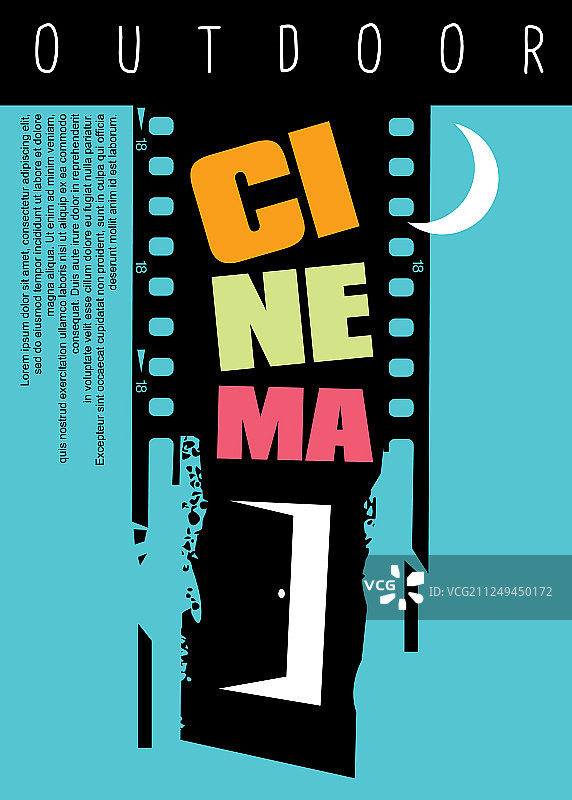 户外电影院海报设计理念图片素材
