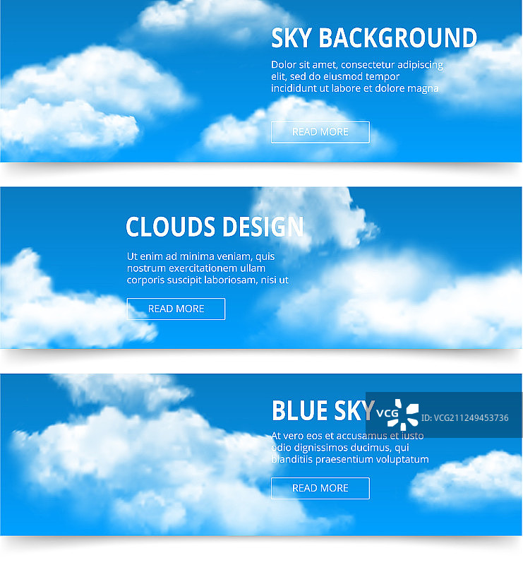 逼真的多云天气banner图片素材