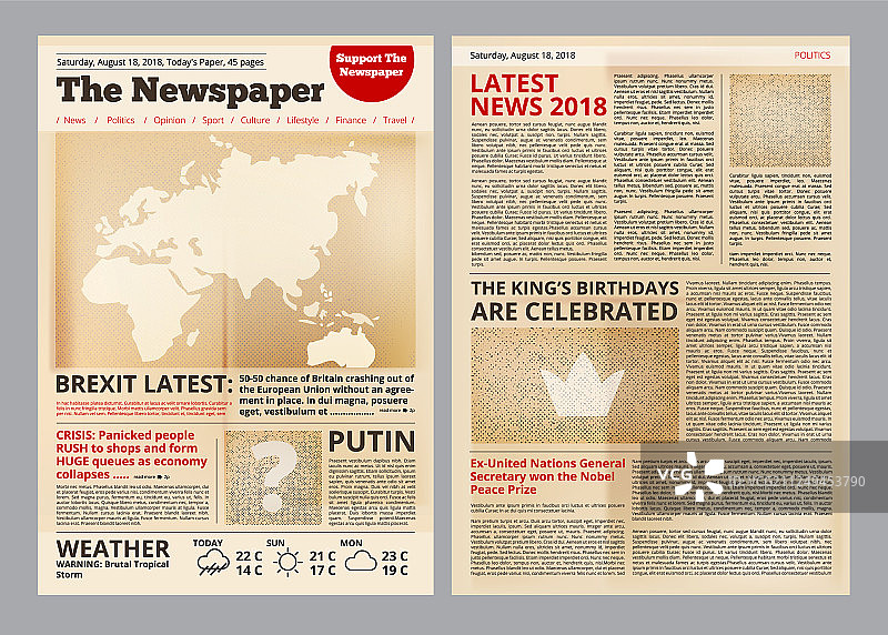 复古旧报纸杂志纸图片素材