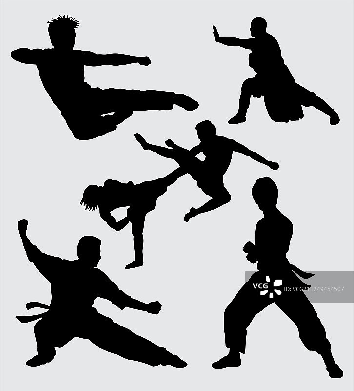 功夫剪影图片素材