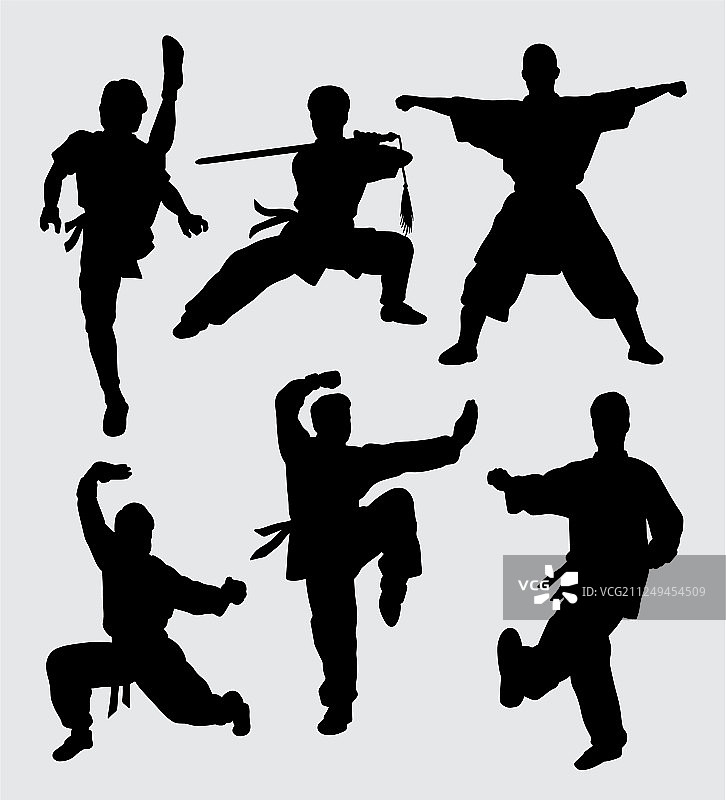 功夫和武术轮廓图片素材