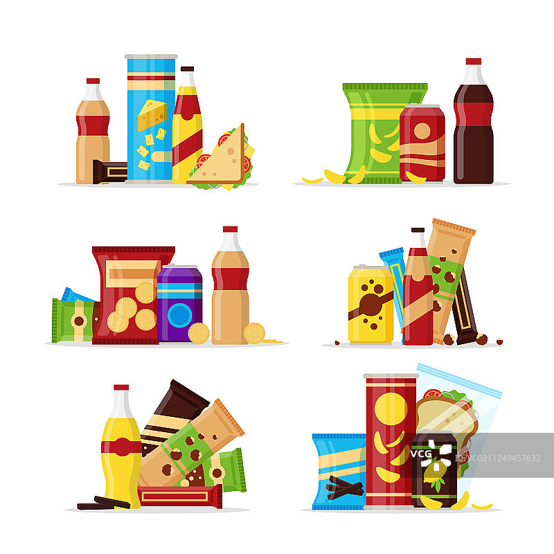 快餐零食饮品坚果产品合集图片素材