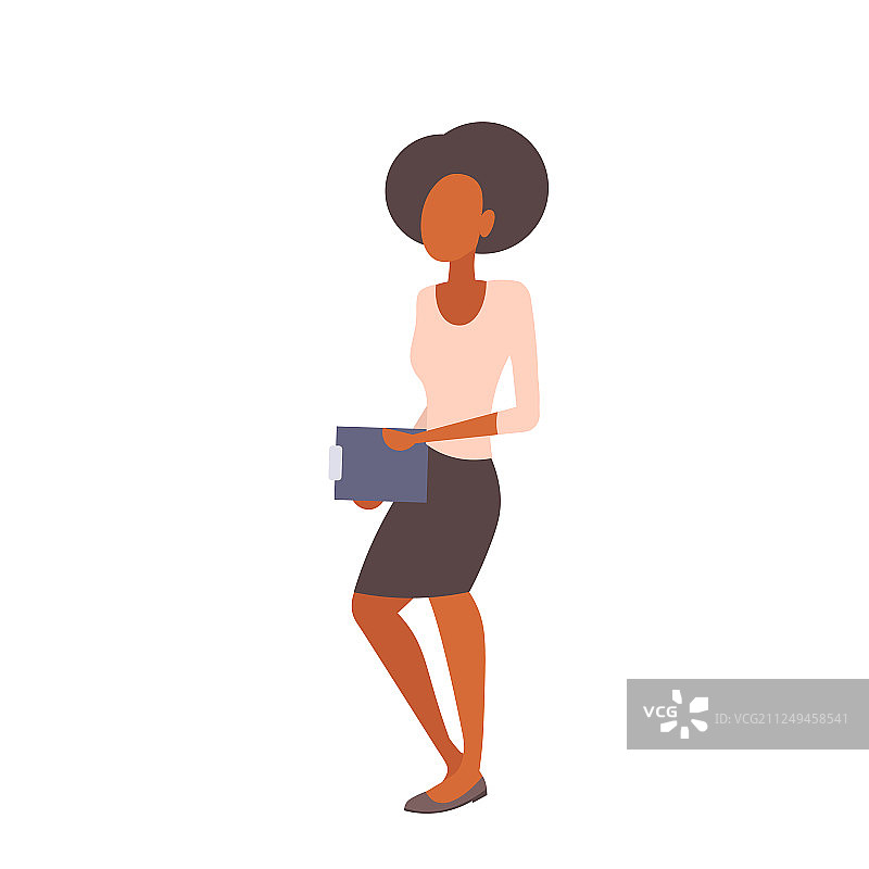 手持剪贴板的非裔美国女商人图片素材