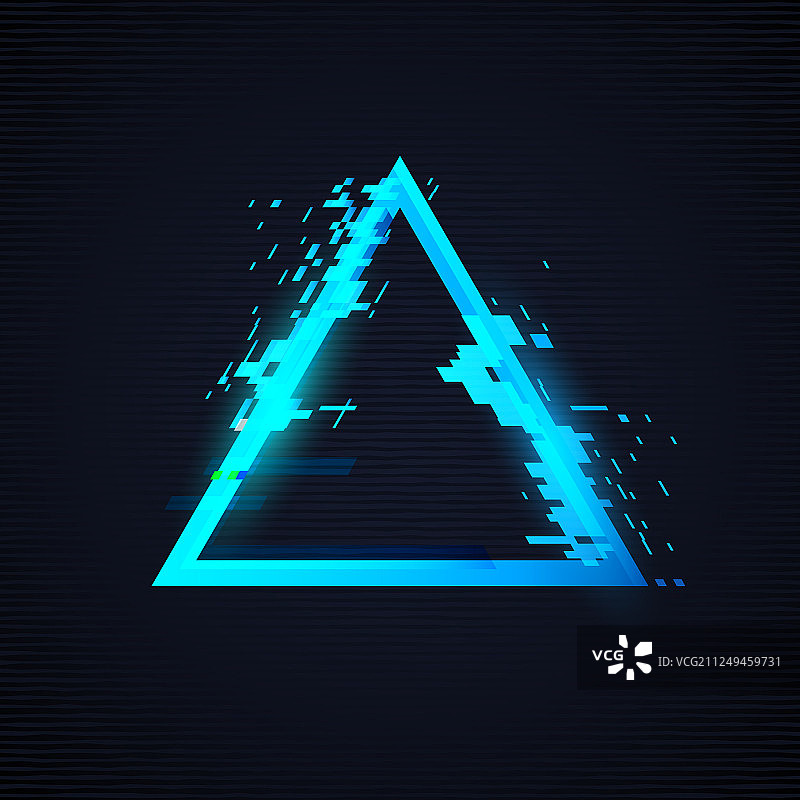 电视信号失真三角形故障风框架图片素材