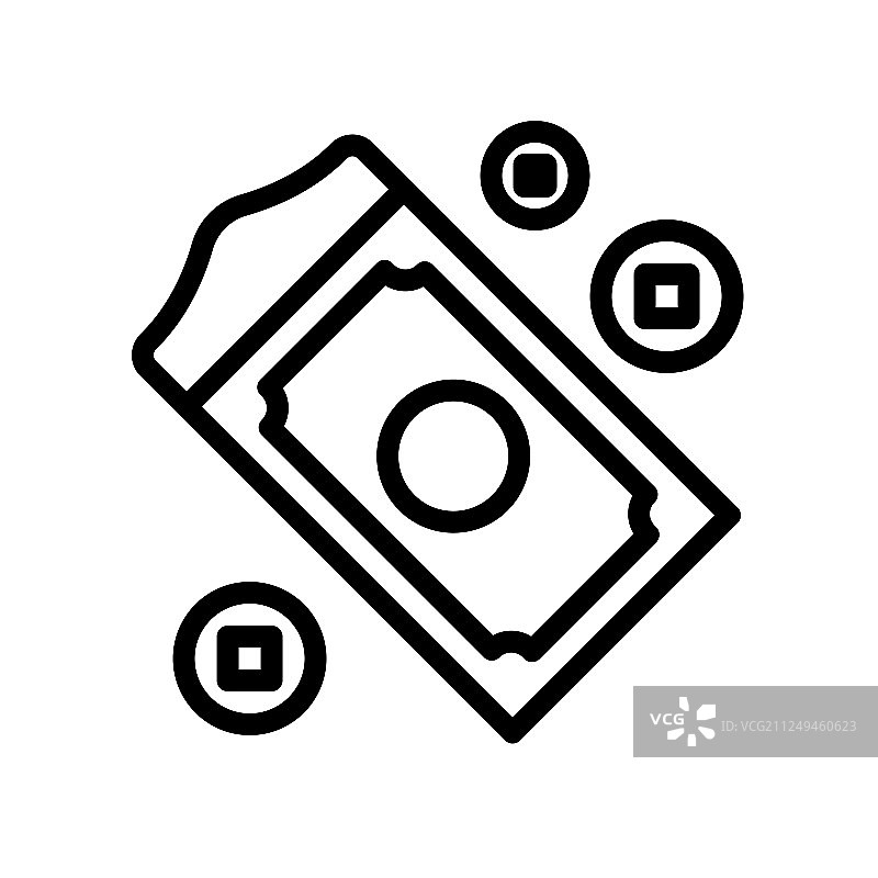 红色红包中国农历新年线条图标图片素材
