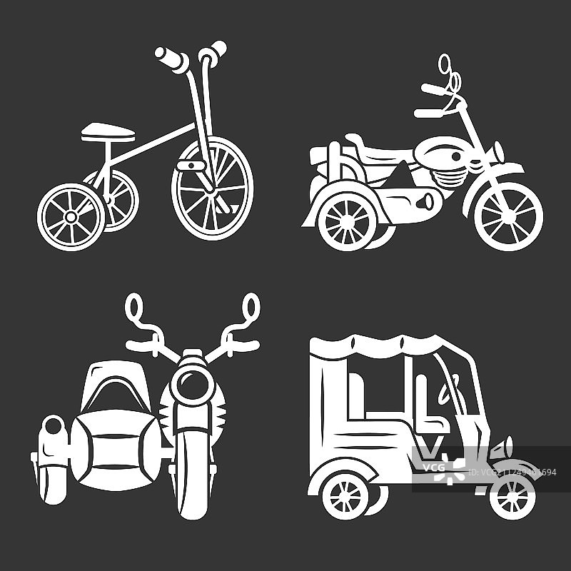 三轮车图标简约风格图片素材