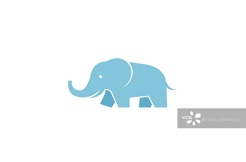 创意蓝色大象标志图片素材