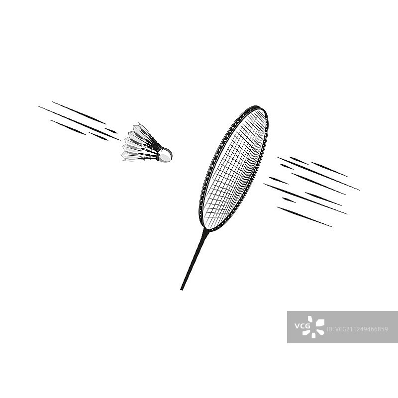 羽毛球拍击打羽毛球瞬间图片素材