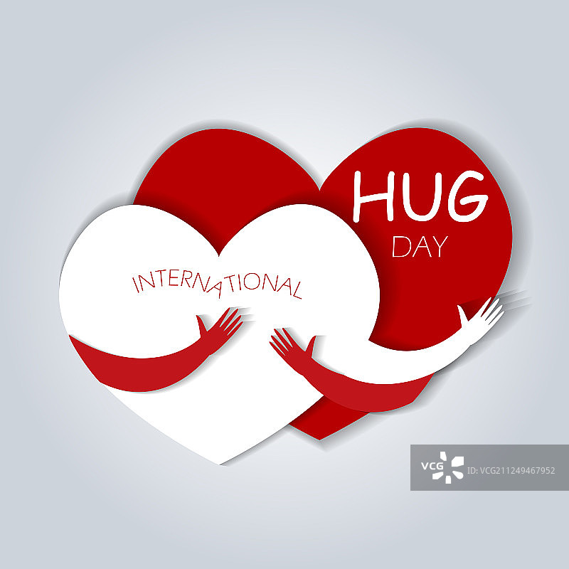 两个扁平风格的拥抱的爱心图片素材