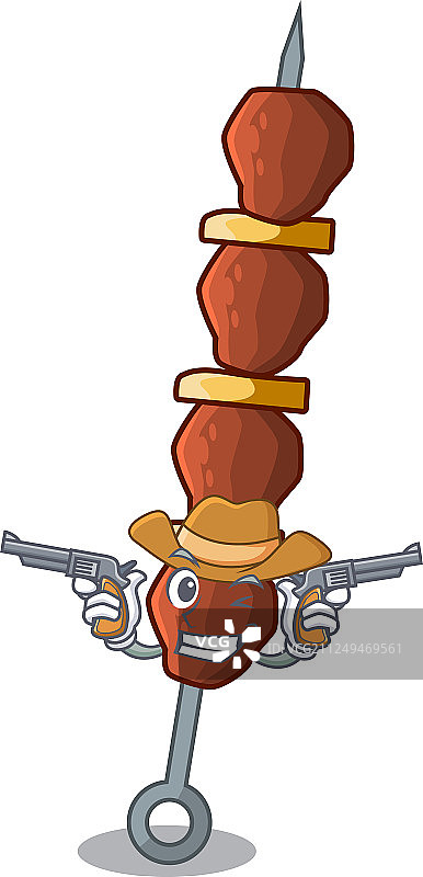 牛仔卡通鸡肉串图片素材