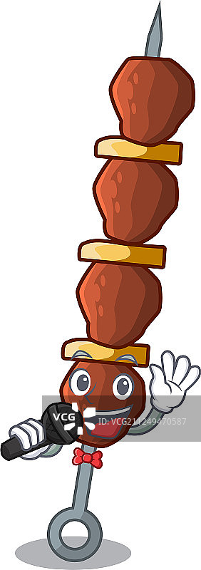 唱歌的烤鸡肉串烧烤图片素材