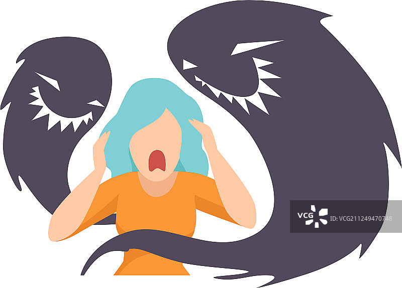 年轻女人患有精神障碍图片素材