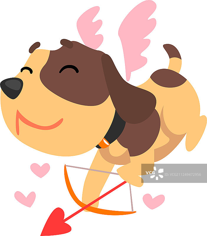 长着翅膀和箭的杰克罗素梗犬图片素材