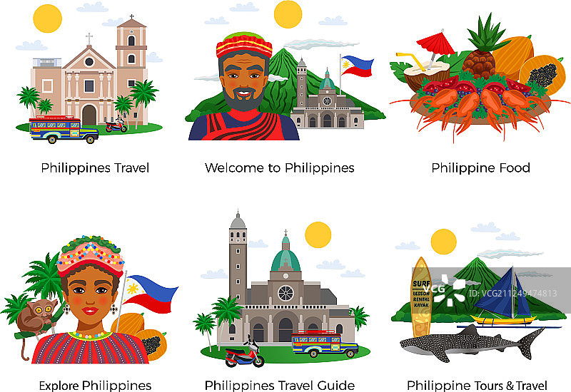 菲律宾旅行组合图片素材