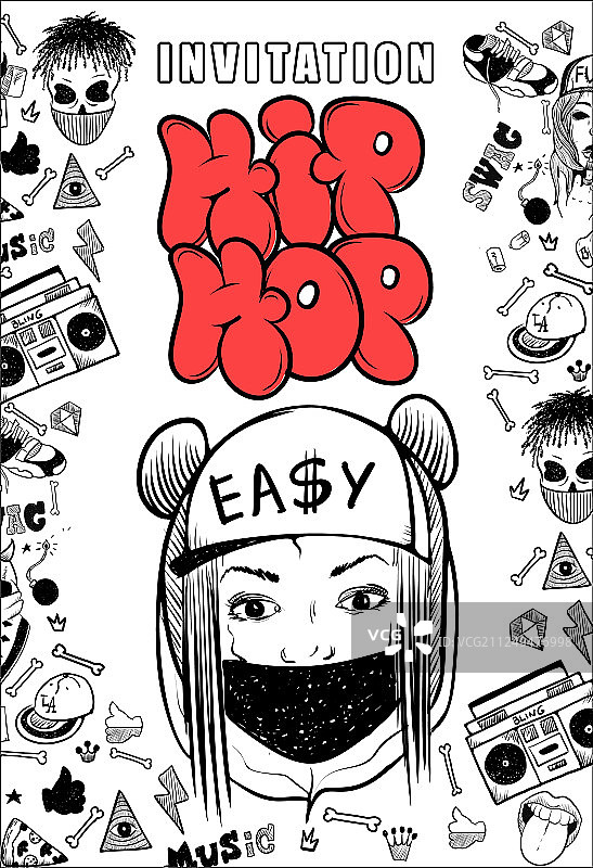 说唱 battle 演唱会嘻哈音乐宣传单海报图片素材