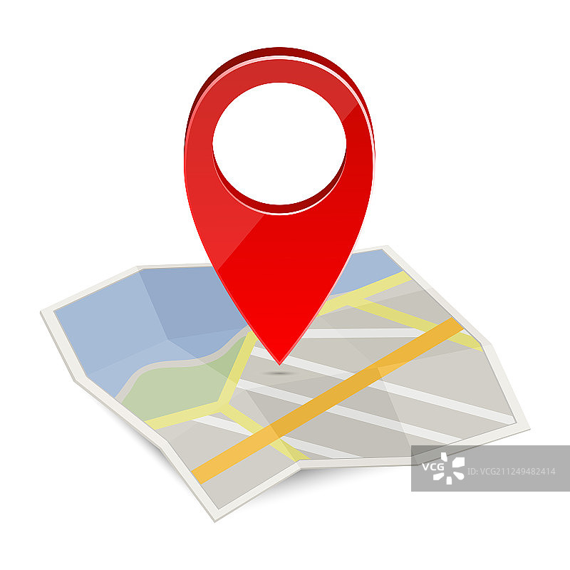 孤立的纸质地图设计图片素材