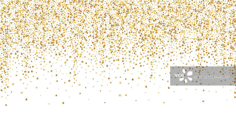 金色星星豪华闪闪，五彩纸屑散落sm图片素材