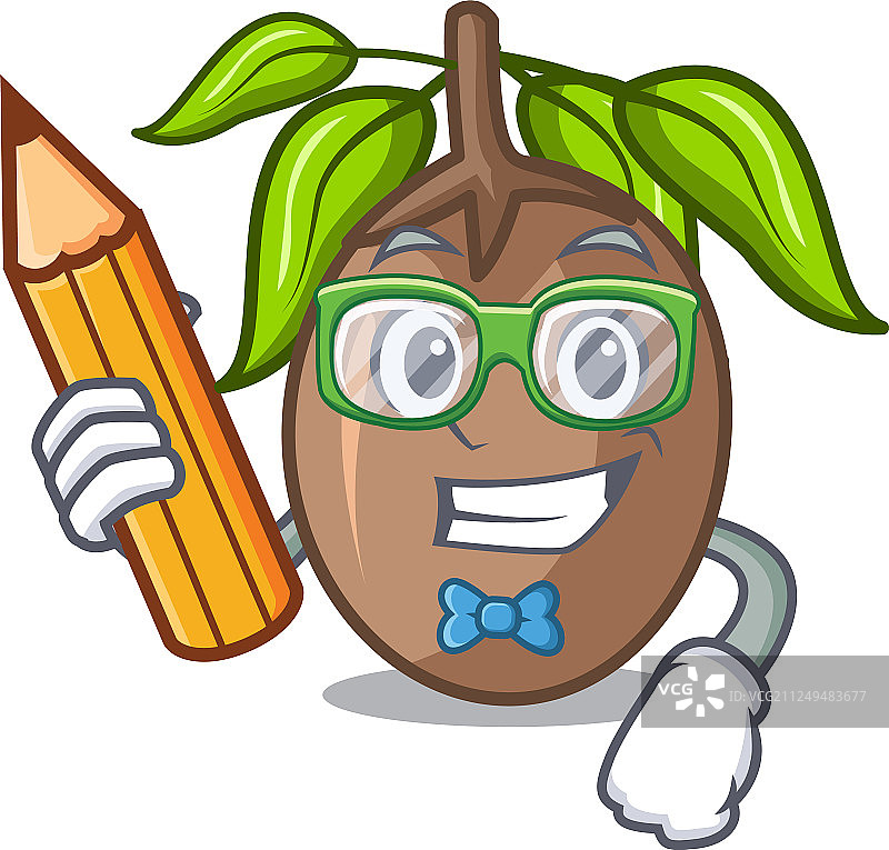 卡通风格的牛奶果学生图片素材