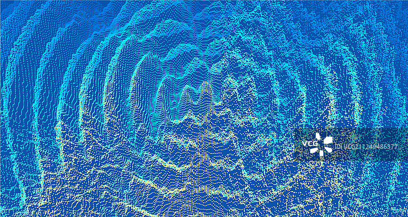 3D波浪背景，涟漪效果网格表面图片素材