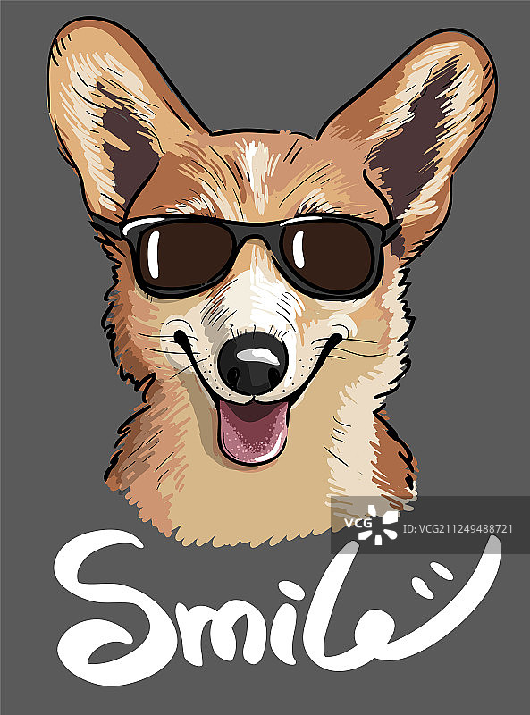 威尔士柯基犬时尚印花图片素材