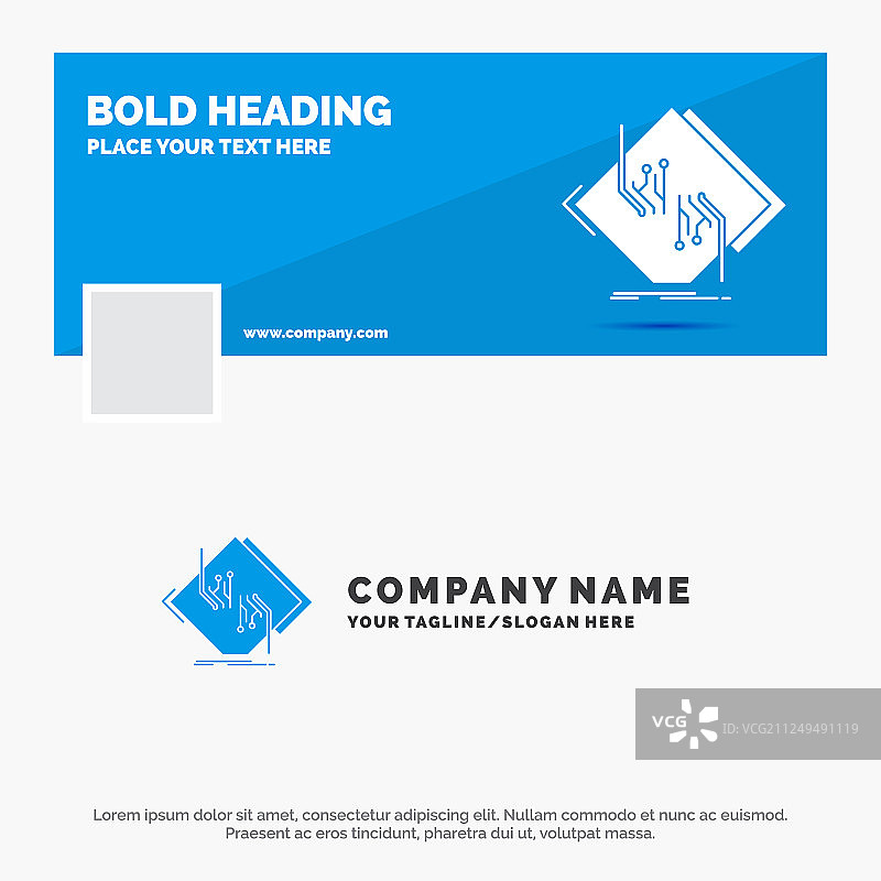 蓝色电路板芯片商务Logo模板图片素材