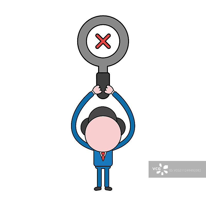 手持放大镜的商人角色图片素材