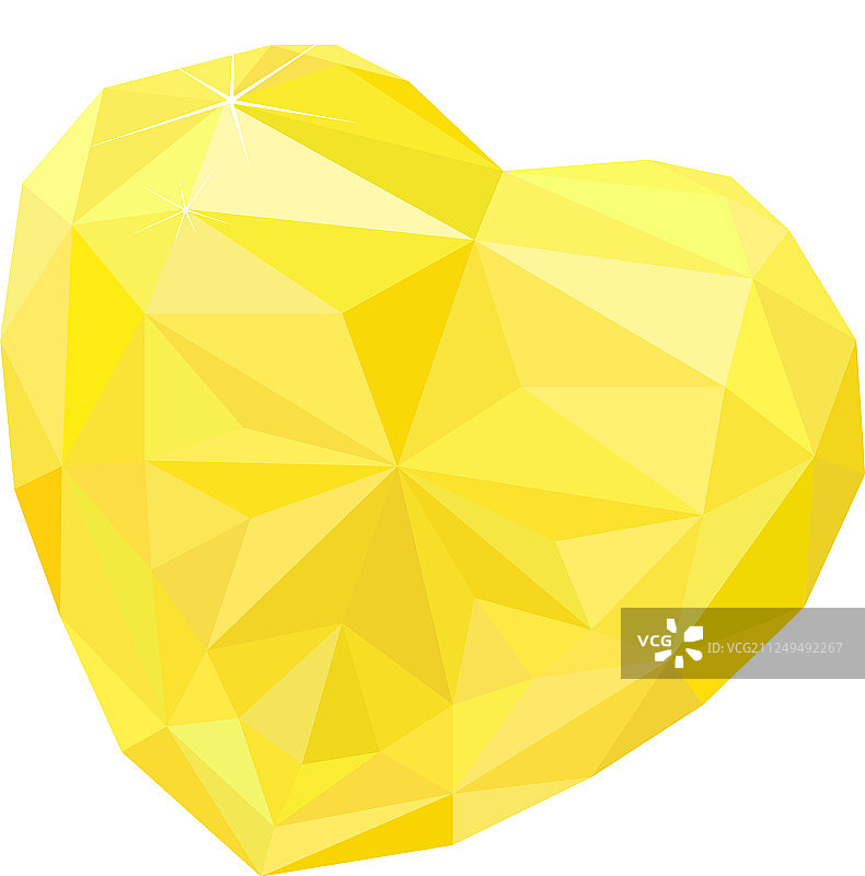 白色背景上的明亮心形托帕石图片素材