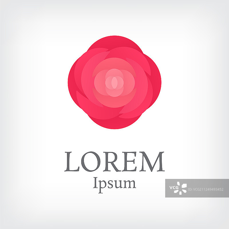 红色玫瑰图层方形标志图片素材