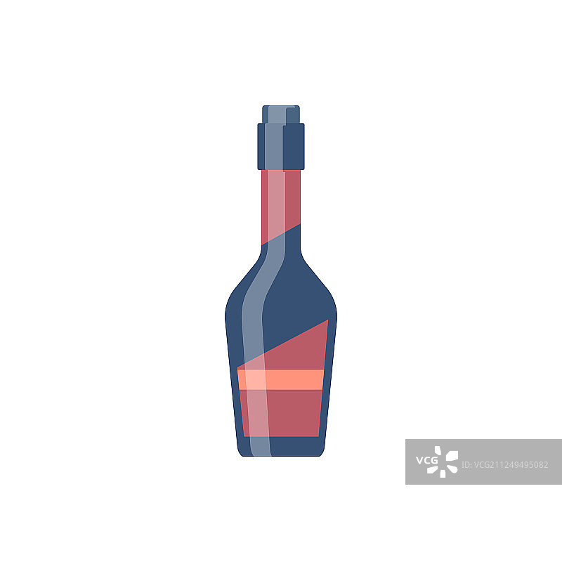 扁平风格威士忌玻璃瓶设计图片素材