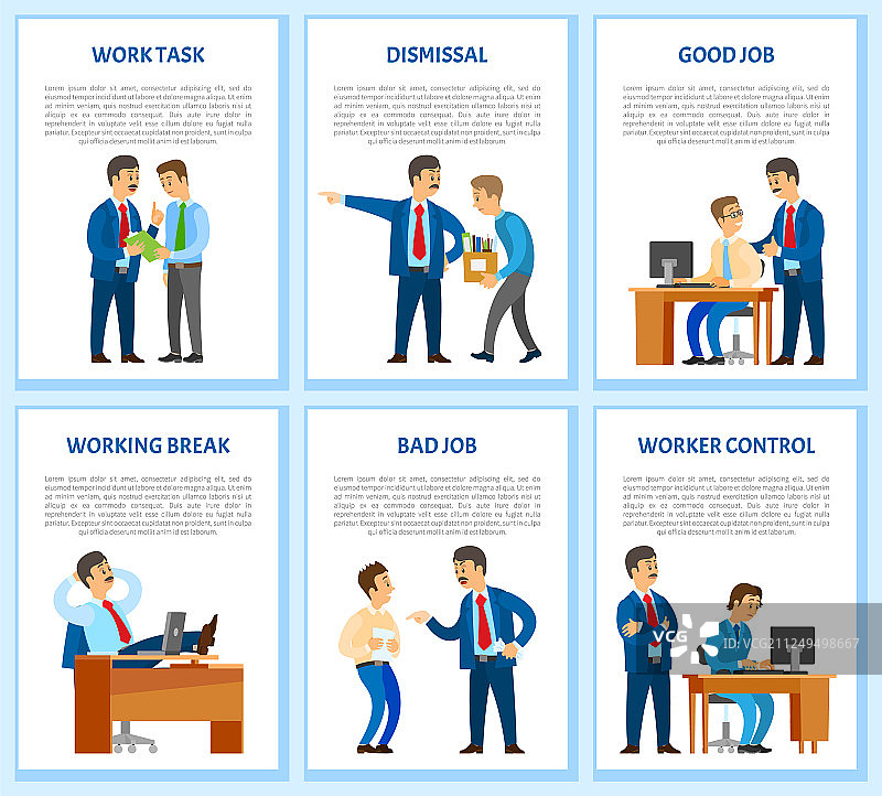 工作任务和雇主解雇员工图片素材