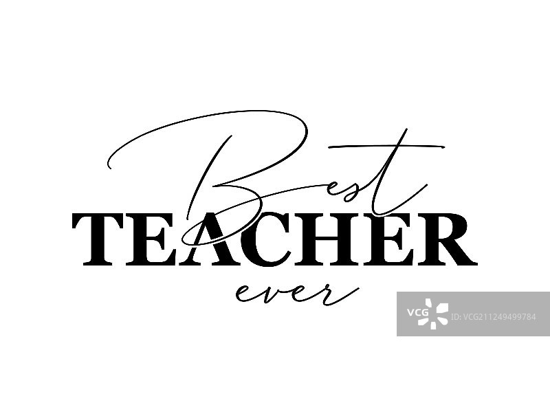 最佳老师手写字母设计海报图片素材