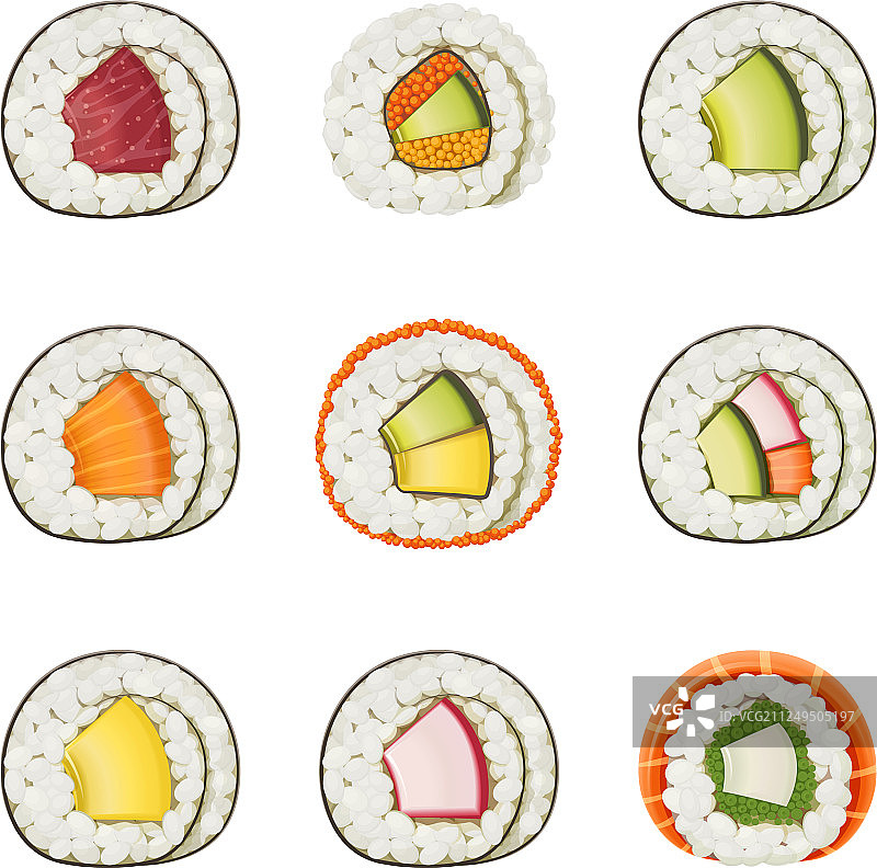 各种寿司卷图片素材