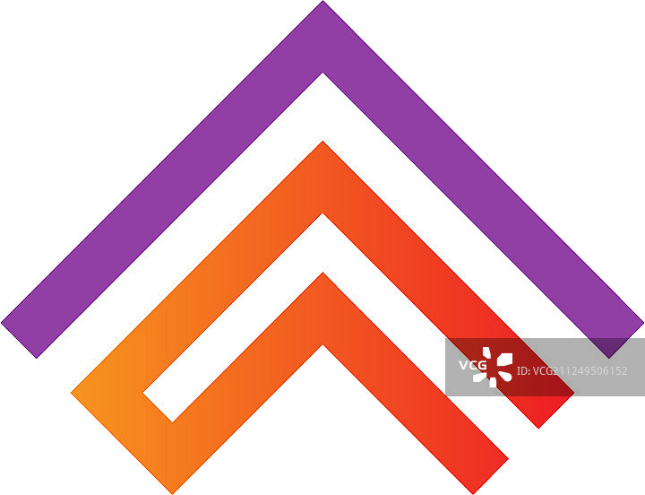 彩色线条三角形Logo图片素材