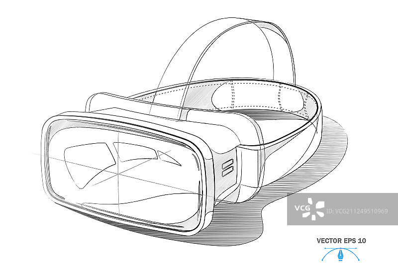 虚拟现实头戴式VR面罩模型图片素材