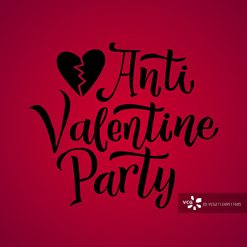 黑色字体的红色情人节反派对图片素材