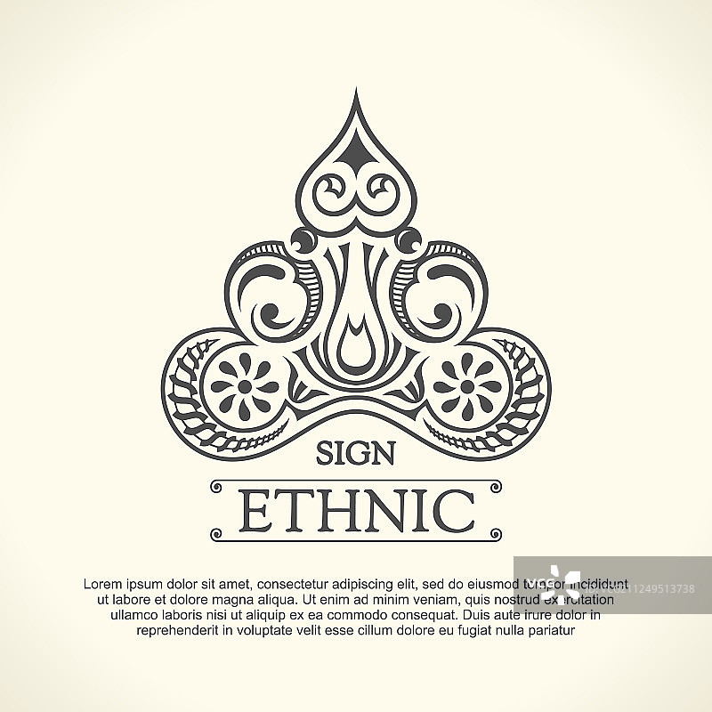 复古装饰Logo花纹书法图片素材