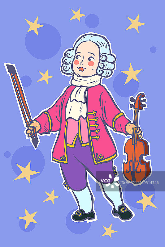 小莫扎特婴儿小提琴家图片素材