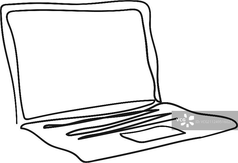 单线艺术笔记本电脑图片素材