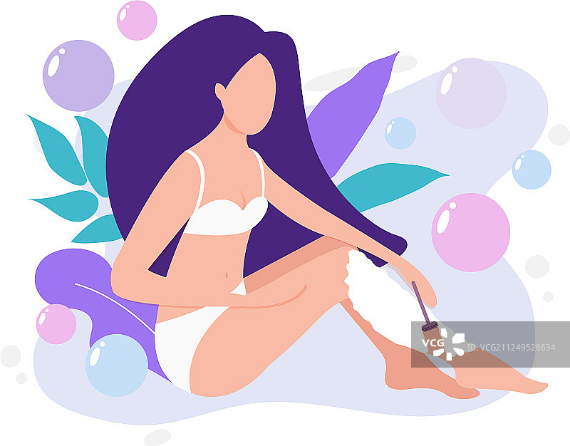 拿着剃须刀刮胡子的女孩图片素材