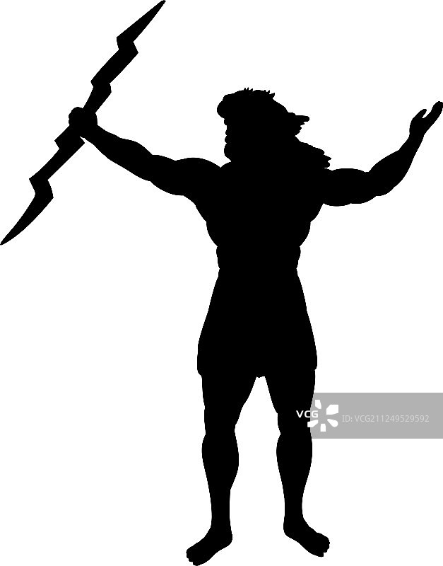 宙斯朱庇特剪影古代神话图片素材