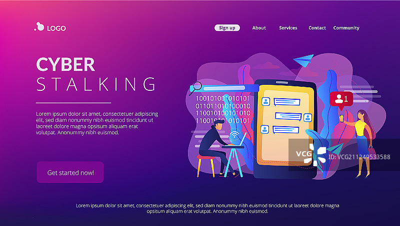 网络跟踪概念着陆页图片素材