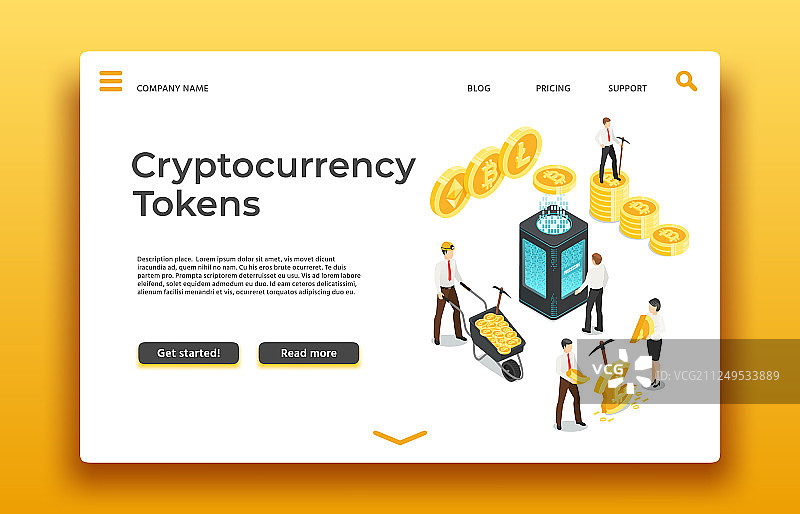 区块链和加密货币着陆页图片素材