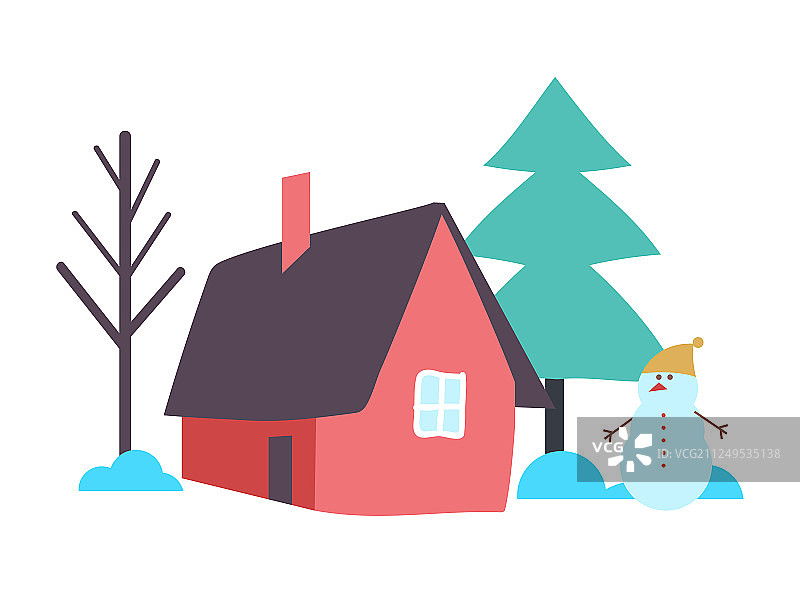 带有房屋花园庭院的户外景观图片素材