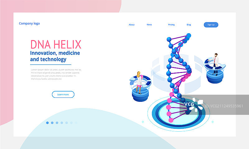 2.5D DNA螺旋结构分析概念图片素材