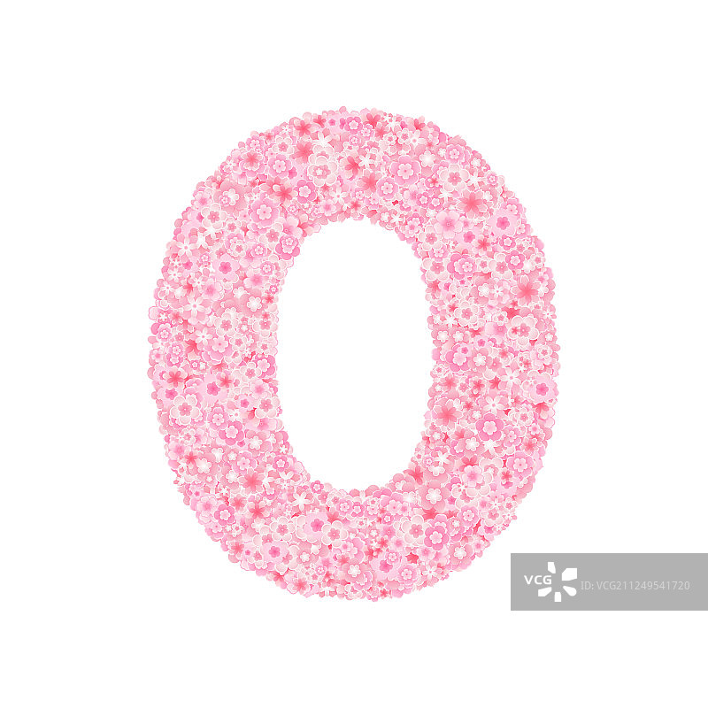 樱桃或樱花字体数字0图片素材