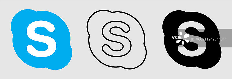 不同风格的Skype社交媒体图标集图片素材
