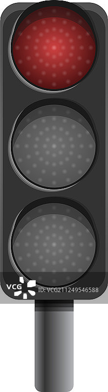 柱子信号灯红灯图标 卡通风格图片素材